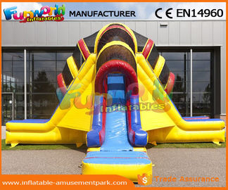 Funny Commercial Inflatable Slide For Kids , Three Lane Inflatable Dry Slide