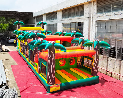 دوره مانع بادی قلعه بلند درخت خرما Bouncy Castle 13.2X4.7X3 متر